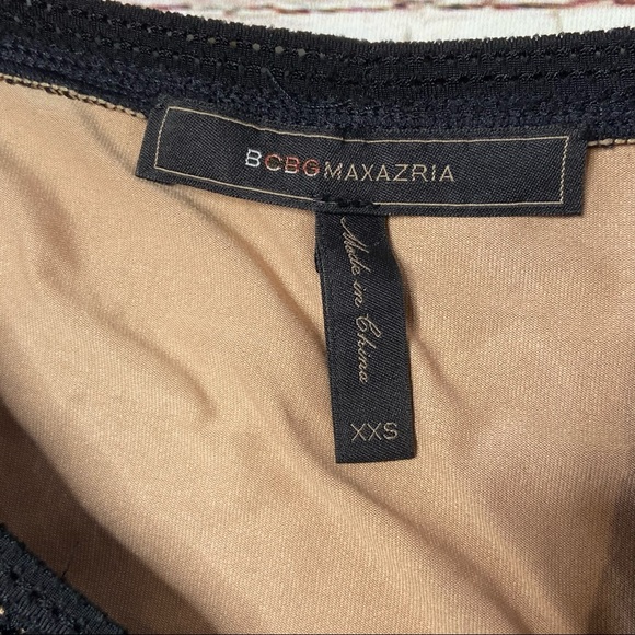 BCBGMAXAZRIA Maira Peplum Mesh Top in Stormy Blue Sz XXS - Picture 14 of 16